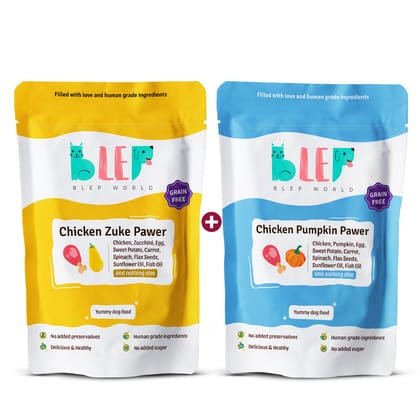 BLEP Chicken Zuke & Pumpkin Dog Food Combo Pack (2 packs of 300g) BLEP Chicken Zuke & Pumpkin Dog Food Combo Pack (2 packs of 300g)
