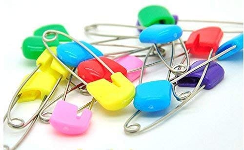Safety pin with Safety pin Cap for Baby Diapers - Assorted Colors