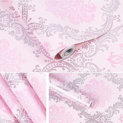 LAAYO Wallpaper for Walls - Wallpaper for Bedroom - Wall Stickers for Home - Living Room Wallpaper- Bedroom Wallpaper- Kids Room Wallpaper- Girls Room Wallpaper (Pink Damask) LAAYO Wallpaper for Walls - Wallpaper for Bedroom - Wall Stickers for Home - Living Room Wallpaper- Bedroom Wallpaper- Kids Room Wallpaper- Girls Room Wallpaper (Pink Damask)