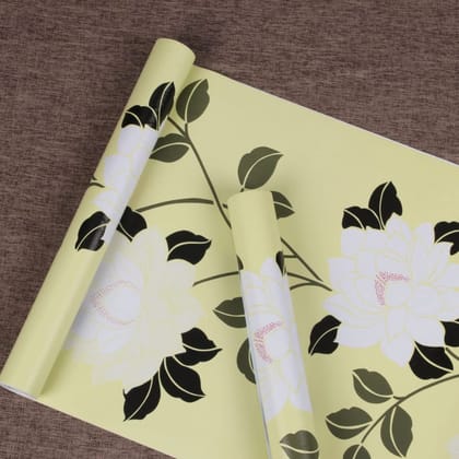 LAAYO Wallpaper for Walls - Wallpaper for Bedroom - Wall Stickers for Home - Living Room Wallpaper- Bedroom Wallpaper- Kids Room Wallpaper- Girls Room Wallpaper (Yellow Floral)
