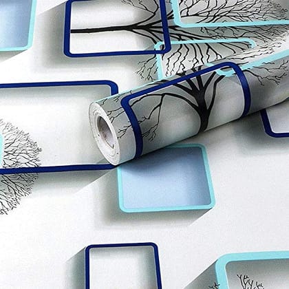 Wall Paper for Wall Decor - 3D Wall Sticker for Bedroom - Self Adhesive - Peel & Stick - Wallpaper for Walls (40cm x 1000cm, Blue Abstract, 1, Wallpaper Roll) Wall Paper for Wall Decor - 3D Wall Sticker for Bedroom - Self Adhesive - Peel & Stick - Wallpaper for Walls (40cm x 1000cm, Blue Abstract, 1, Wallpaper Roll)