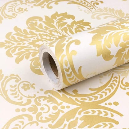 LAAYO Wall Sticker for Home - Wallpaper Wall for Bedroom - Self Adhesive Waterproof Wallpaper - PVC Wall stiicker Wallpaper for Living Room (40cm x 250cm, Gold) LAAYO Wall Sticker for Home - Wallpaper Wall for Bedroom - Self Adhesive Waterproof Wallpaper - PVC Wall stiicker Wallpaper for Living Room (40cm x 250cm, Gold)