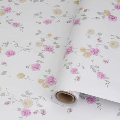 LAAYO Wall Sticker for Home - Wallpaper Wall for Bedroom - Self Adhesive Waterproof Wallpaper - PVC Wall stiicker Wallpaper for Living Room (40cm x 250cm, White Floral) LAAYO Wall Sticker for Home - Wallpaper Wall for Bedroom - Self Adhesive Waterproof Wallpaper - PVC Wall stiicker Wallpaper for Living Room (40cm x 250cm, White Floral)