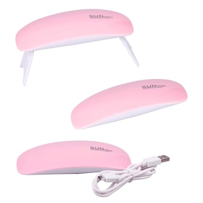 SHREE ENTERPRISE 6W LED UV Nail Polish Drayer, Mini Foldable Nail Lamp, Nail Polish Dryer Curing Lamp Light Portable, Gel Based Nail Polish For All Kind Of Nail Paints (Pink) SHREE ENTERPRISE 6W LED UV Nail Polish Drayer, Mini Foldable Nail Lamp, Nail Polish Dryer Curing Lamp Light Portable, Gel Based Nail Polish For All Kind Of Nail Paints (Pink)