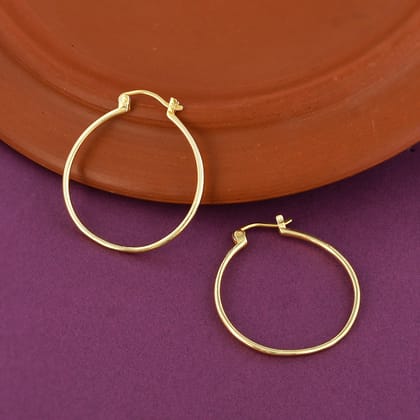 Round Hoops Earrings For Girls, Golden Color Round Hoops Earrings For Girls, Golden Color