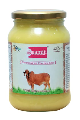 Gamiji - A2 Desi Gir Cow Ghee | 100% Natural  | Pure Desi Bilona Ghee | Traditionally Hand Churned | 500 ml