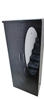 furniture Wood 2 Door Brick Textured Wardrobe with Mirror furniture Wood 2 Door Brick Textured Wardrobe with Mirror