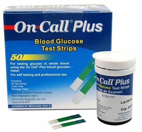 Oncall Plus Glucometer Strips 50