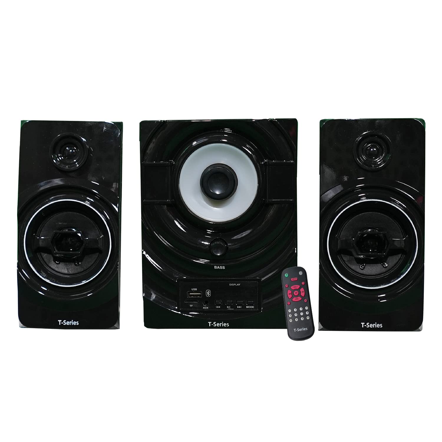 T-Series M-13BT 2.1 Channel Multimedia Bluetooth Speaker System Black, Bluetooth Home Theatre with Digital Display AUX/IP,USB,SD/MMC, Bluetooth Supported with Remote Control