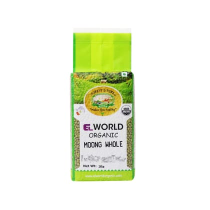 Elworld Agro & Organic Green Moong Whole (Sabut) 1kg