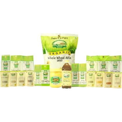 ELWORLD AGRO & ORGANIC FOOD PRODUCTS Organic Combo Pack of Essential Kitchen Items Wheat Atta, Spices, Pulses, Rice, Oil, Ghee ELWORLD AGRO & ORGANIC FOOD PRODUCTS Organic Combo Pack of Essential Kitchen Items Wheat Atta, Spices, Pulses, Rice, Oil, Ghee