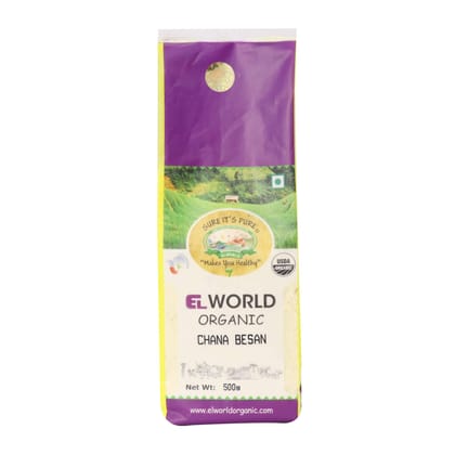 Elworld Agro & Organic Food Products Chana Besan - 500 Gram (Pack of 5)