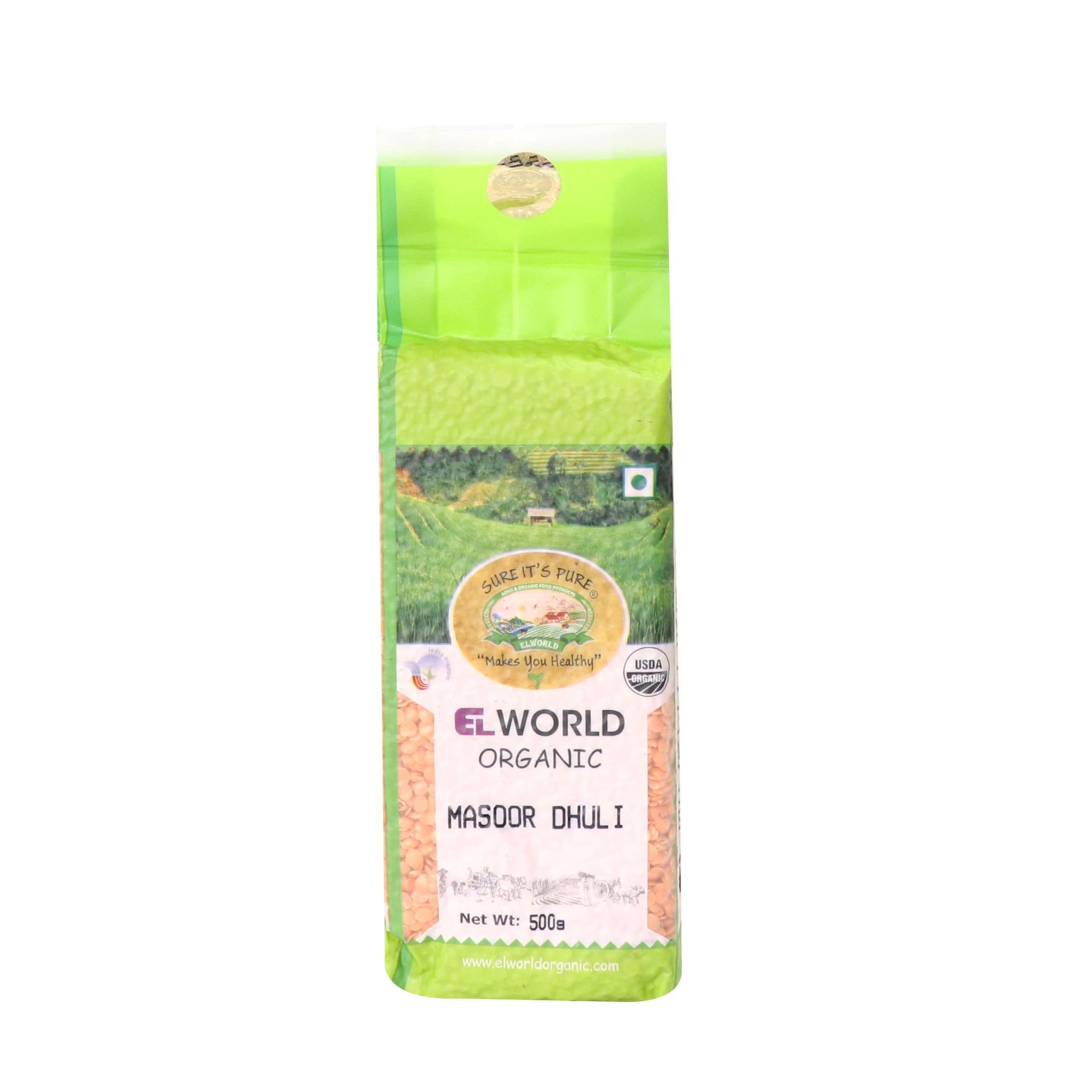 ELWORLD AGRO & ORGANIC FOOD PRODUCTS Masoor Dhuli/Red Masoor Dal Split 1kg (Pack of 2)