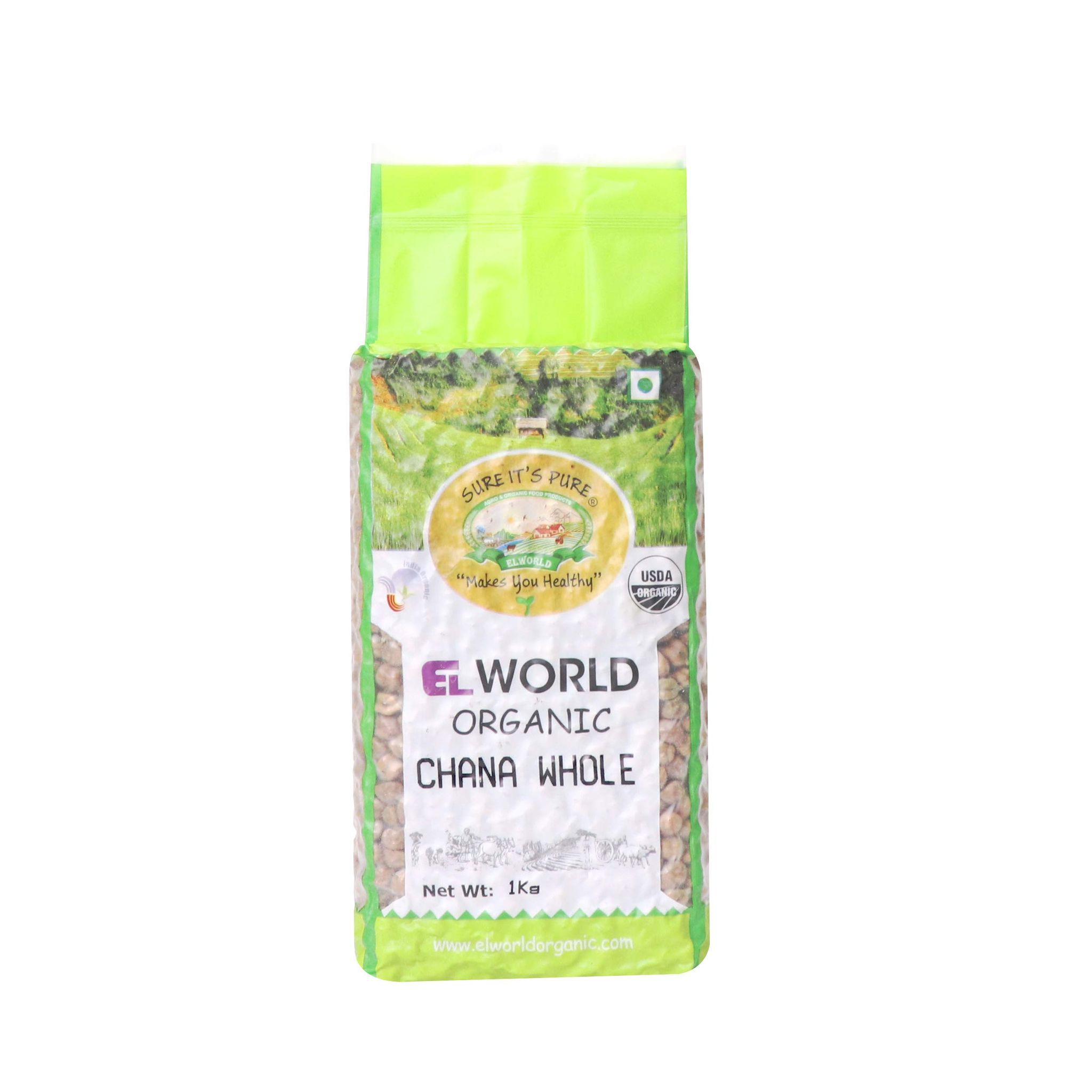Elworld Agro & Organic Food Products Black Chana Whole 1kg(Pack of 2)