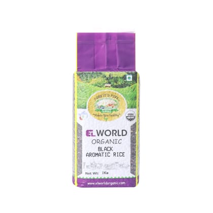 ELWorld Agro & Organic Food Products Regular Black Aromatic Rice 1kg (Pack of 2)