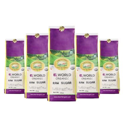 ELWORLD AGRO & ORGANIC FOOD PRODUCTS Raw Sugar 900GM (Pack of 5) ELWORLD AGRO & ORGANIC FOOD PRODUCTS Raw Sugar 900GM (Pack of 5)