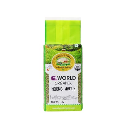 ELWORLD AGRO & ORGANIC FOOD PRODUCTS Green Moong Whole (Sabut) 1kg(Pack of 2)
