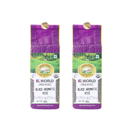 ELWORLD AGRO & ORGANIC FOOD PRODUCTS Regular Black Aromatic Rice 500g(Pack of 4)
