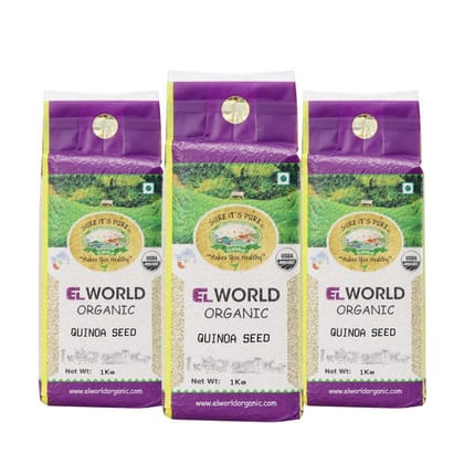 ELWORLD AGRO & ORGANIC FOOD PRODUCTS White Quinoa Premium High Protein Superfood 1 Kg (Pack Of 3), 3Kg ELWORLD AGRO & ORGANIC FOOD PRODUCTS White Quinoa Premium High Protein Superfood 1 Kg (Pack Of 3), 3Kg