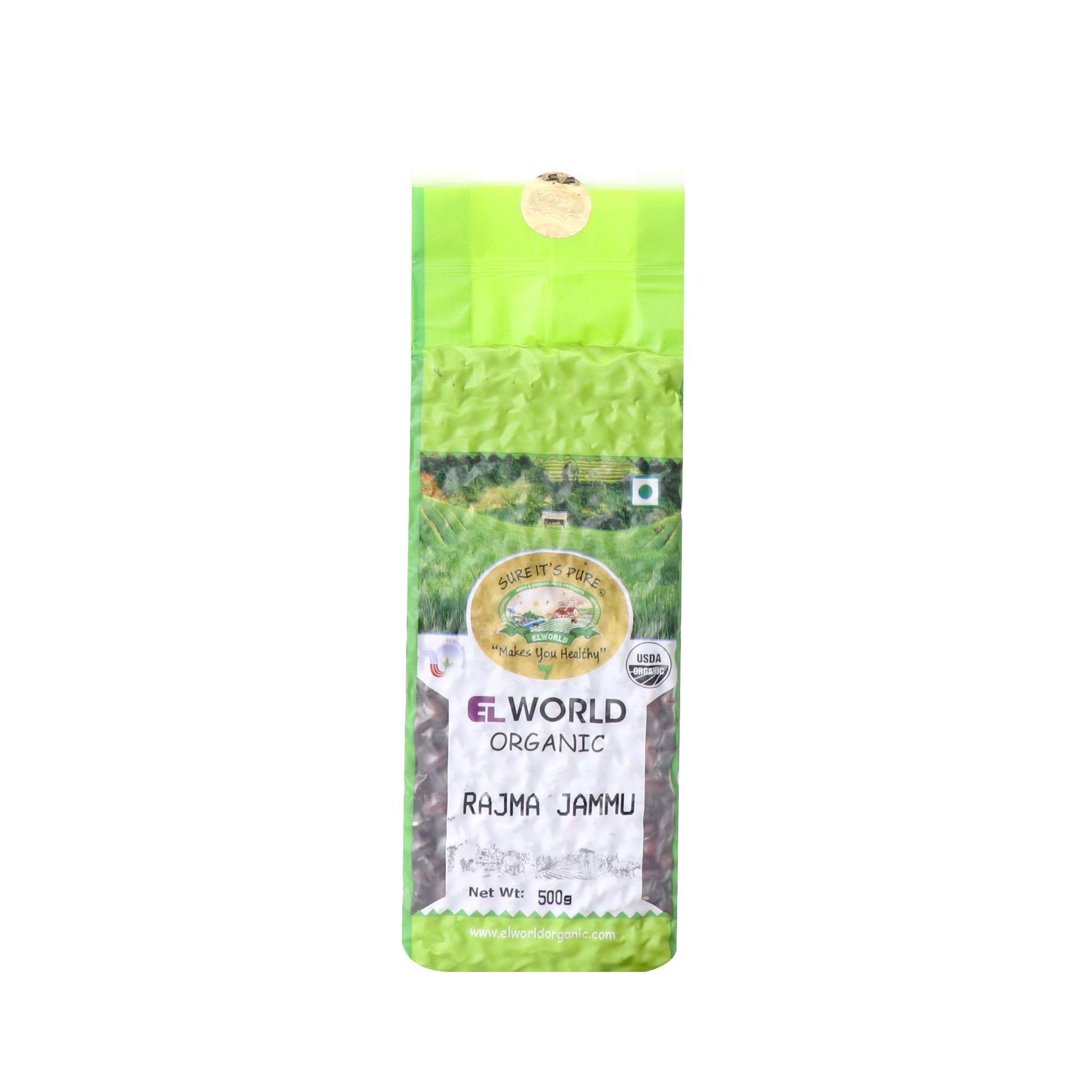Elworld Agro & Organic Food Products Rajma Jammu/Kidney Beans 500g (Pack of 4)