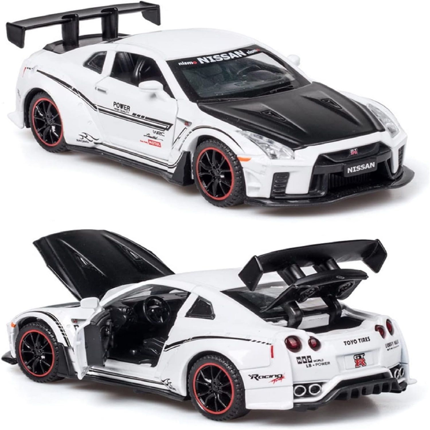 1:24 For Nissan GTR R35 Sports Car Alloy Model Car Kids Toys Car Diecasts Toy Vehicles Toy Cars Strong Pull back Sounds