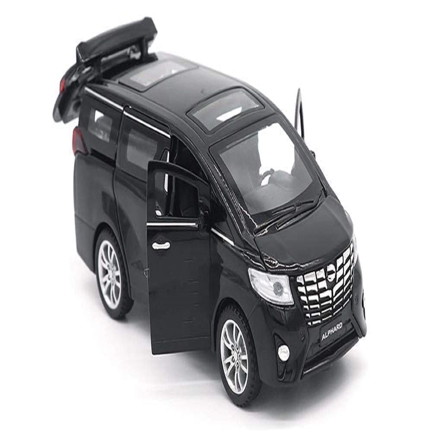 KTRS ENTERPRISE 1:24 Big Alphard Diecast Metal Pullback Toy car with Openable Doors Light, Music Boys Gifts Toys for Kids (Alphard)(Colors as Per Stock)