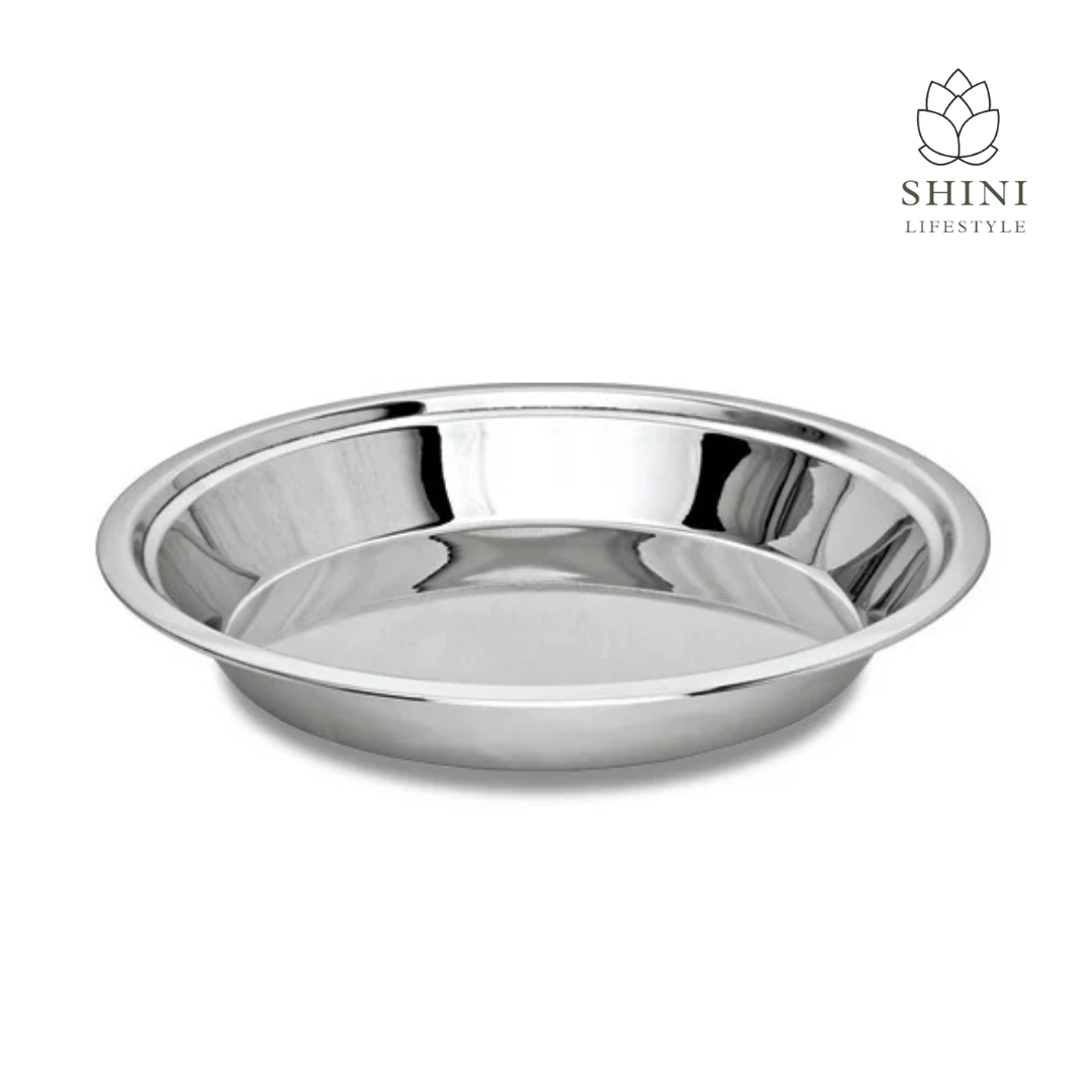 SHINI LIFESTYLE Stainless Steel Atta Parat, Silver Paraat, Steel Parat for Dough, Atta Parat Steel for Kitchen (Dia -31cm, 1pc)