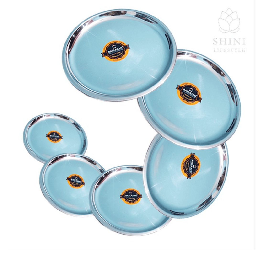 SHINI LIFESTYLE steel dinner plate Dinner Plate (Pack of 6)