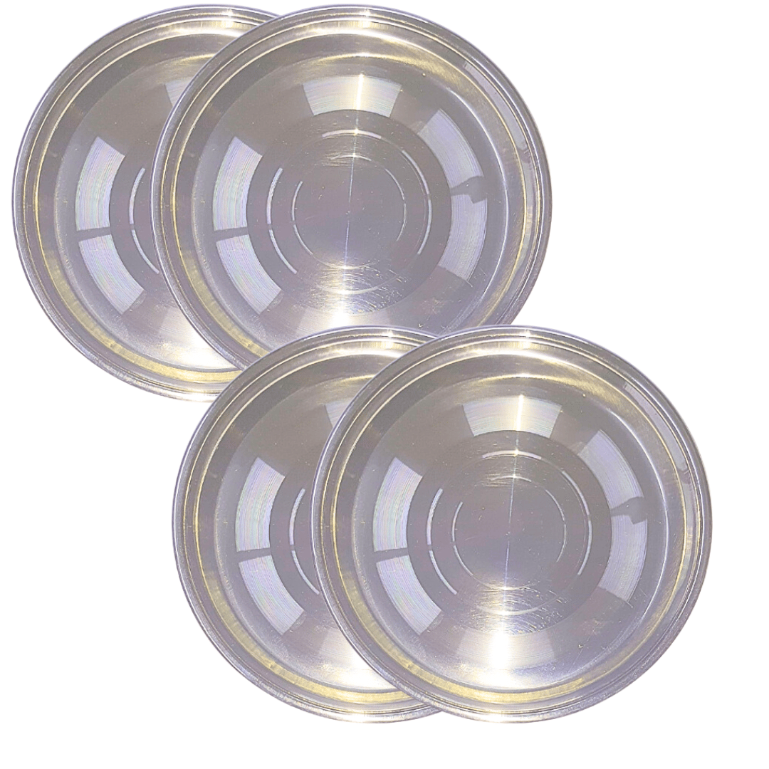 SHINI LIFESTYLE Heavy Gauge Steel Laser Halva Plates / Breakfast Plates / Serving Plates, 17 cm Quarter Plate (Pack of 6)