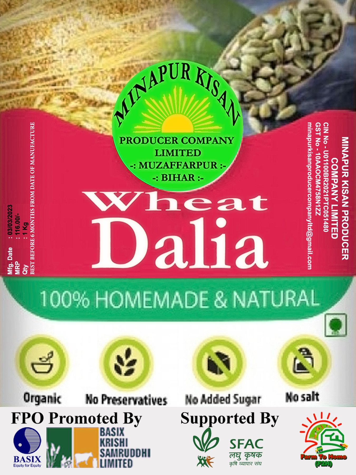 Wheat Dalia | 1kg (pack of 2)