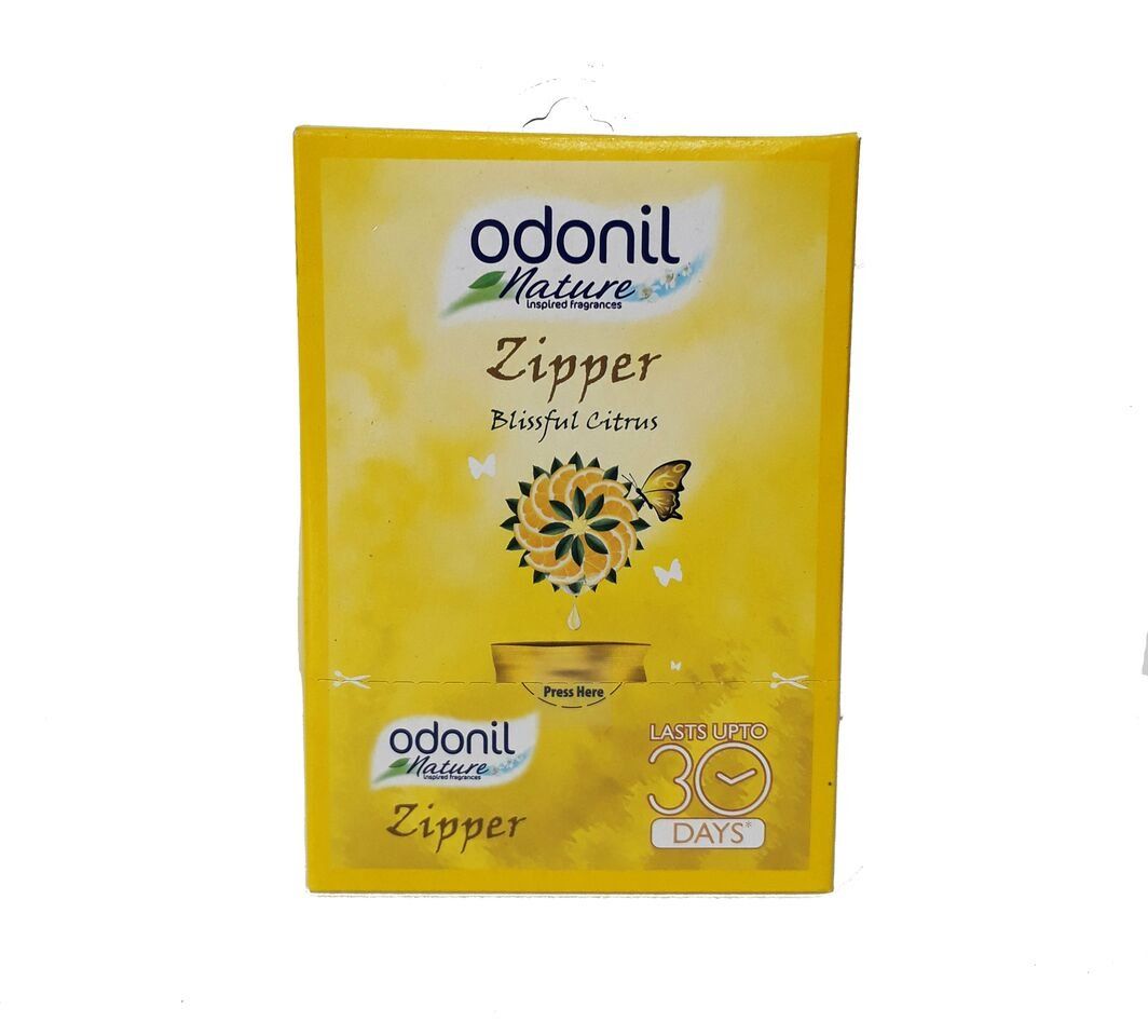 Odonil Bathroom Air Freshener Zipper Blissful Citrus - 60 Gm (10Gm X 6)
