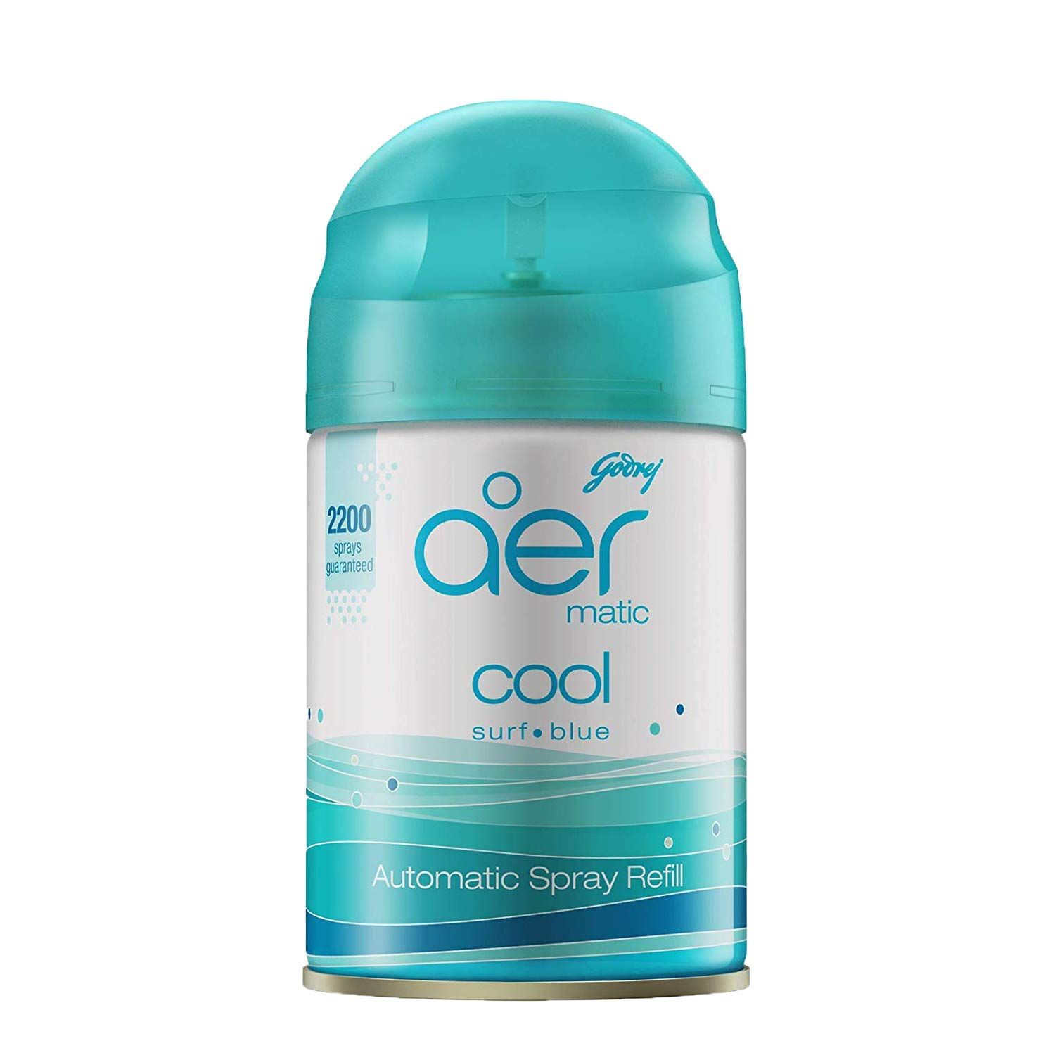 Godrej aer Matic Refill - Automatic Room Fresheners | Cool Surf Blue | 2200 Sprays Guaranteed | Lasts up to 60 days (225ml)