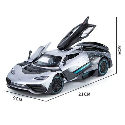 KTRS ENTERPRISE Metal Pull Back Die-cast Car 1:24 MERECEDES AMG ONE Diecast Metal Pullback Toy car with Openable Doors, Light Music Boys Gifts Toys for Kids( Color As Per Available)