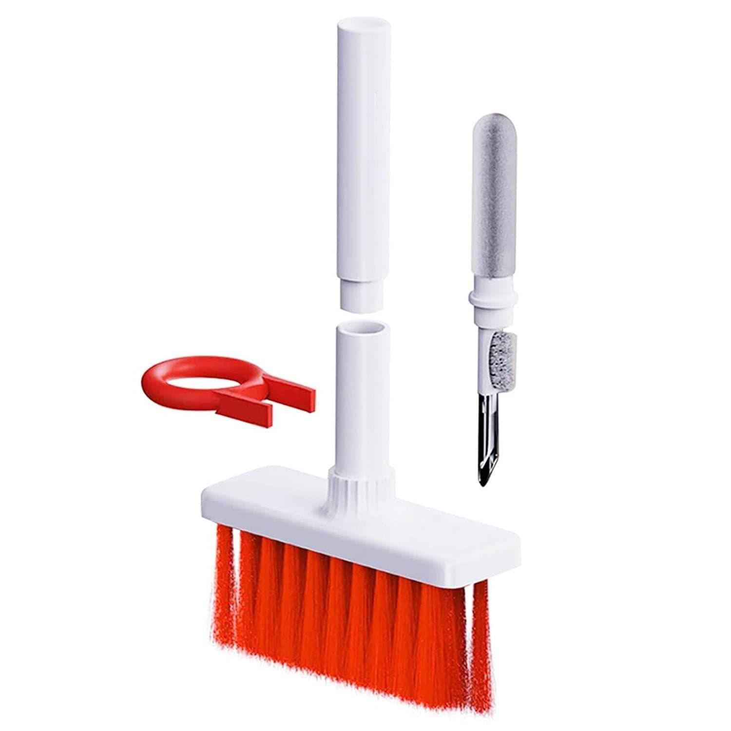 Ali Shipping 5in1 Multi-Function Soft Dust Clean Bush for Computer Cleaning, with Corner Gap Duster Keycap Puller Remover for Gamer Pc (White)