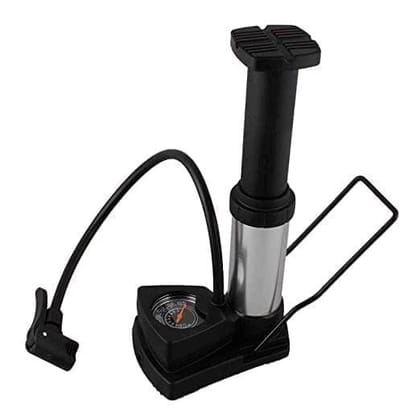 Store 4 Hope Portable Mini Bike Foot Activated Pump with Pressure Gauge - Multicolour