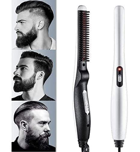 Store4Hope Hair Styler Portable Electric Straightener Beard and Hair Style Short Hair Straightening Heat Brush with Anti-Scald Feature for Men and Women (Hair Straightener)