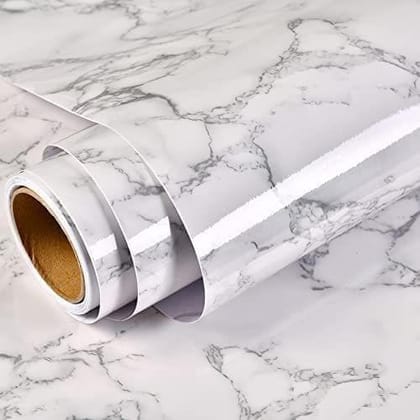Store4Hope Kitchen Oil Proof White Marble Wall Paper 200cm x 60cm CM Peel and Stick Countertops Waterproof, Anti-Mold , Heat Resistant ,Self-Adhesive Wall Sticker Backsplash(White Marble Wallpaper).