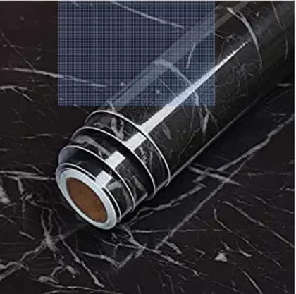Store4Hope PVC DIY Self Adhesive Gloss Vinyl Wall Stickers Marble Wallpaper for Furniture Living Room Kitchen Platform Counter Top Cabinets Tabletop Plastic Table Wooden Table Wardrobe