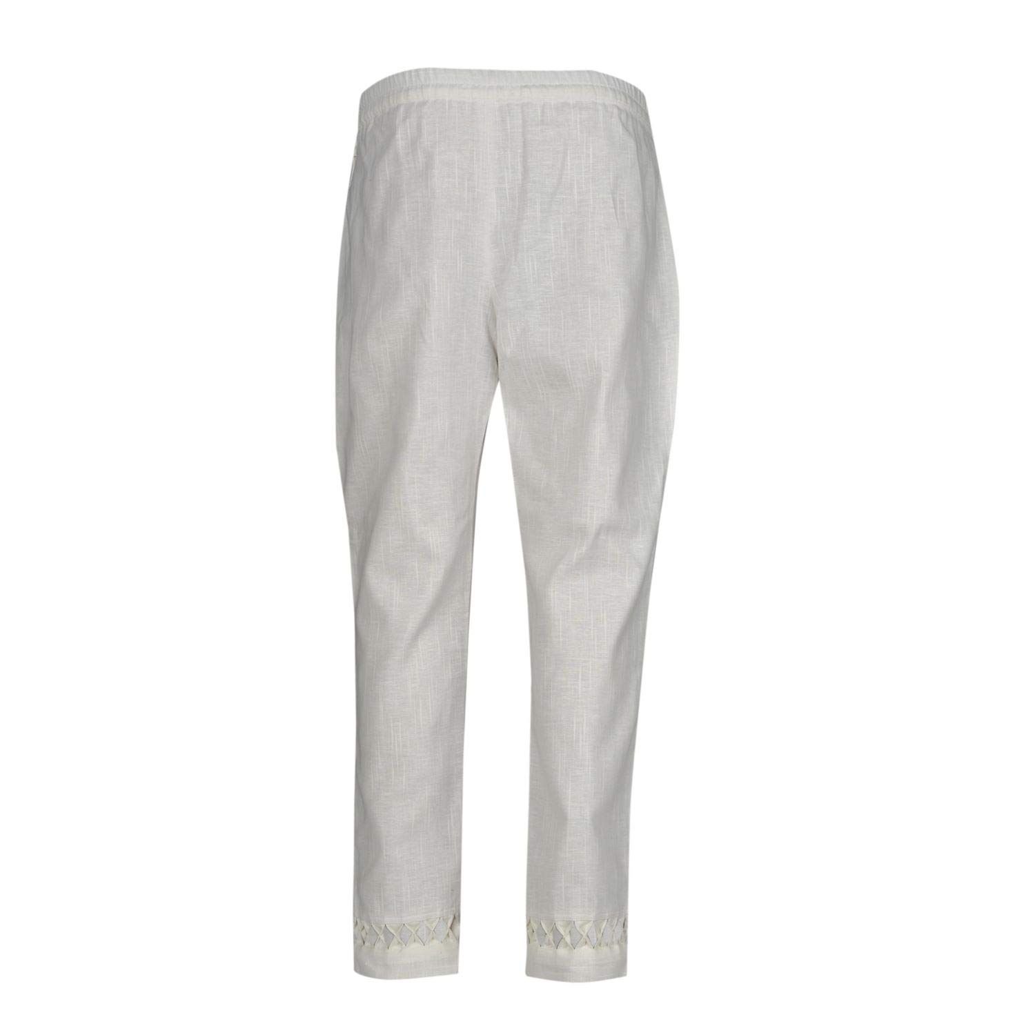 Linen Blend Solid Palazzos for Women