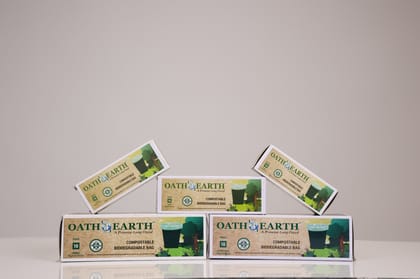OATH 4 EARTH COMPOSTABLE BIODEGRADABLE GARBAGE BAG SMALL     17X21 INCHES (PACKS OF 15 BAGS)