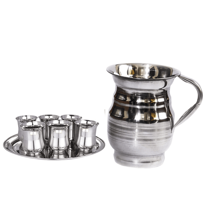 SHINI LIFESTYLE Stainless Steel Jug and Glass combo, juice glass,Water Jug, Steel glass set SHINI LIFESTYLE Stainless Steel Jug and Glass combo, juice glass,Water Jug, Steel glass set