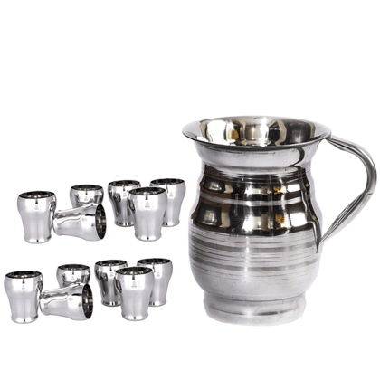 SHINI LIFESTYLE Stainless Steel Jug and Glass combo, Water Jug, juice glass set SHINI LIFESTYLE Stainless Steel Jug and Glass combo, Water Jug, juice glass set