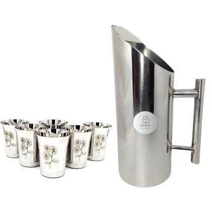 SHINI LIFESTYLE Stainless Steel Jug or steel Glass set, Water Jug, juice glass set,Tumbler set SHINI LIFESTYLE Stainless Steel Jug or steel Glass set, Water Jug, juice glass set,Tumbler set