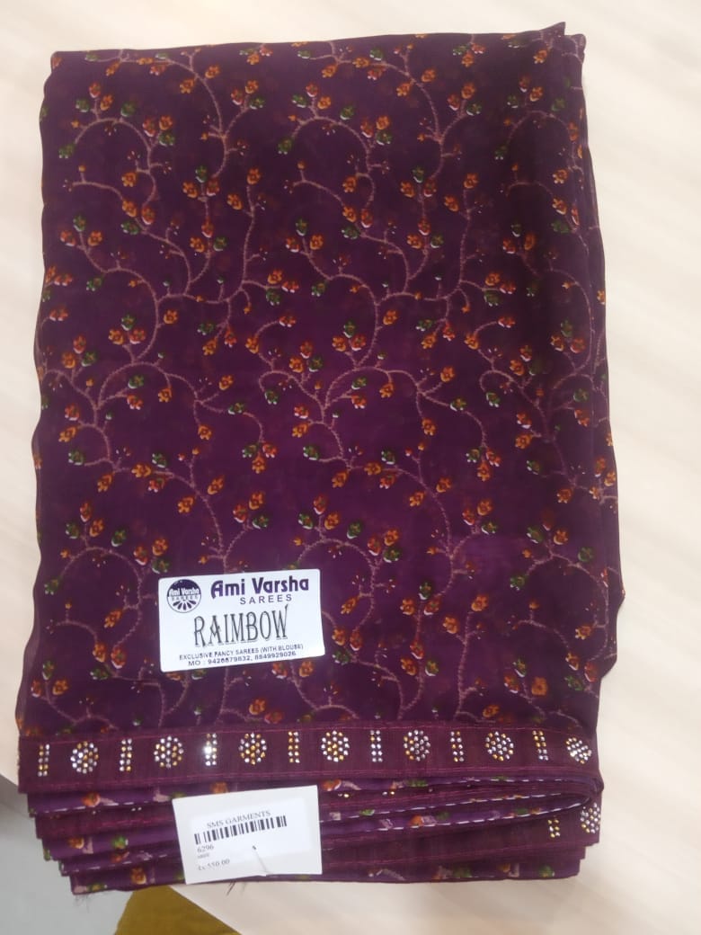 Self Design Daily Wear Chiffon Saree