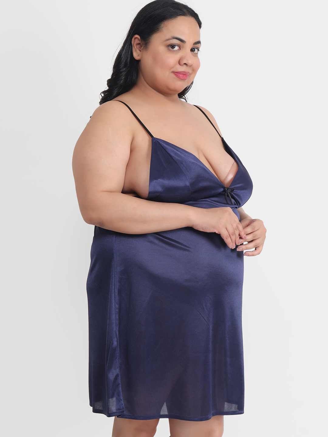 Plus Size Hot Bikini Navy Babydoll Dress for Honeymoon BB34N
