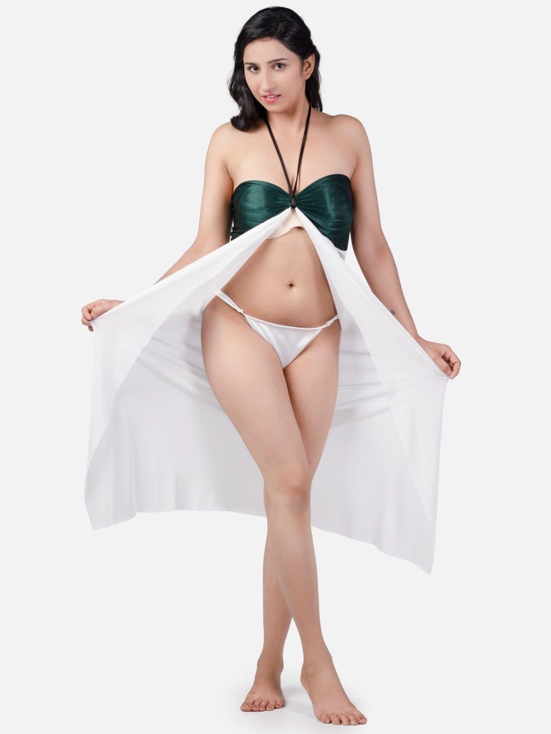 Hot Net Honeymoon White Babydoll Bikini Night Dress K3GbA