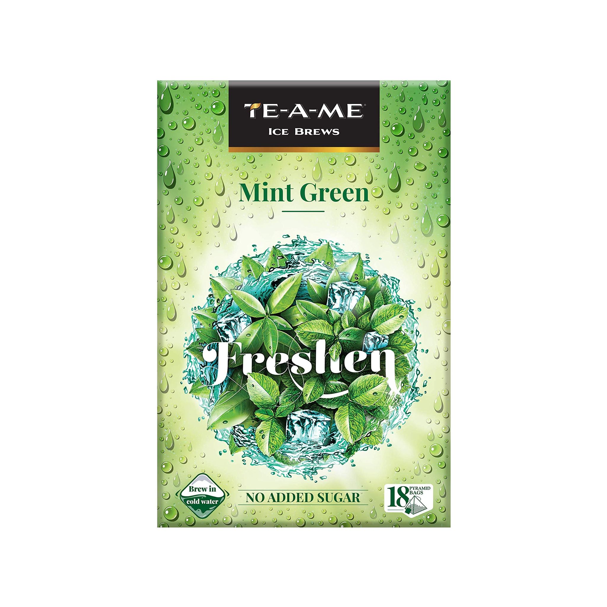TE-A-ME Freshen Green Mint Ice Infusion Tea, 18 Pyramid Infusion Tea Bags | Ice Brews | Cold Brew | Iced Tea