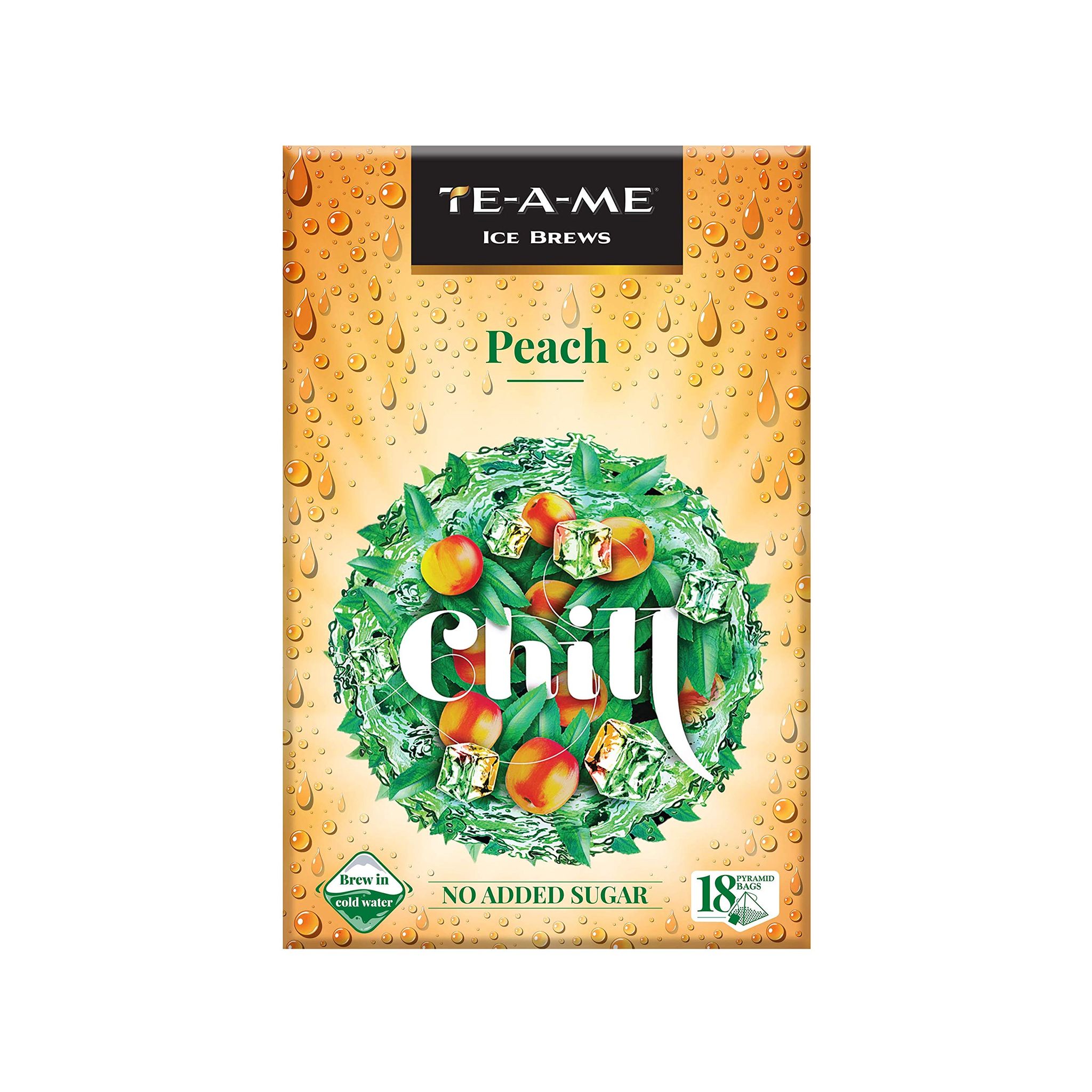 TE-A-ME Chill Peach Ice Infusion Tea, 18 Pyramid Infusion Tea Bags | Ice Brews | Cold Brew | Iced Tea