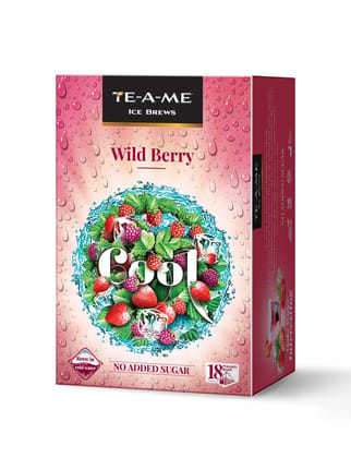 TE-A-ME Cool Wild Berry Ice Infusion Tea, 18 Pyramid Infusion Tea Bags | Ice Brews | Cold Brew | Strong and Highly Flavourful | Iced Tea TE-A-ME Cool Wild Berry Ice Infusion Tea, 18 Pyramid Infusion Tea Bags | Ice Brews | Cold Brew | Strong and Highly Flavourful | Iced Tea