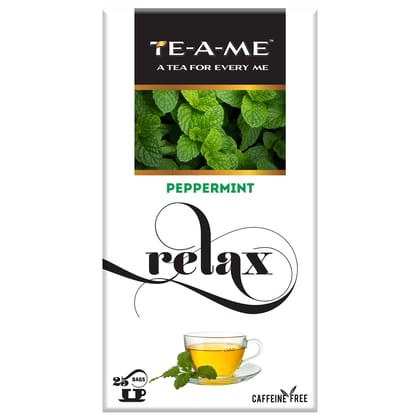 TE-A-ME Relax Peppermint Herbal Tea, 25 Tea Bags | 100% Natural Ingredients - Peppermint Leaves and Licorice Root | Refresh your Mood | 100% Caffeine Free | Herbal Infusion Tea TE-A-ME Relax Peppermint Herbal Tea, 25 Tea Bags | 100% Natural Ingredients - Peppermint Leaves and Licorice Root | Refresh your Mood | 100% Caffeine Free | Herbal Infusion Tea
